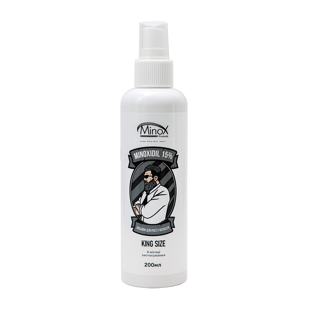 Чоловічий лосьйон для росту волосся MinoX 15 Minoxidil Lotion-Spray For Hair Growth 200 мл - основне фото