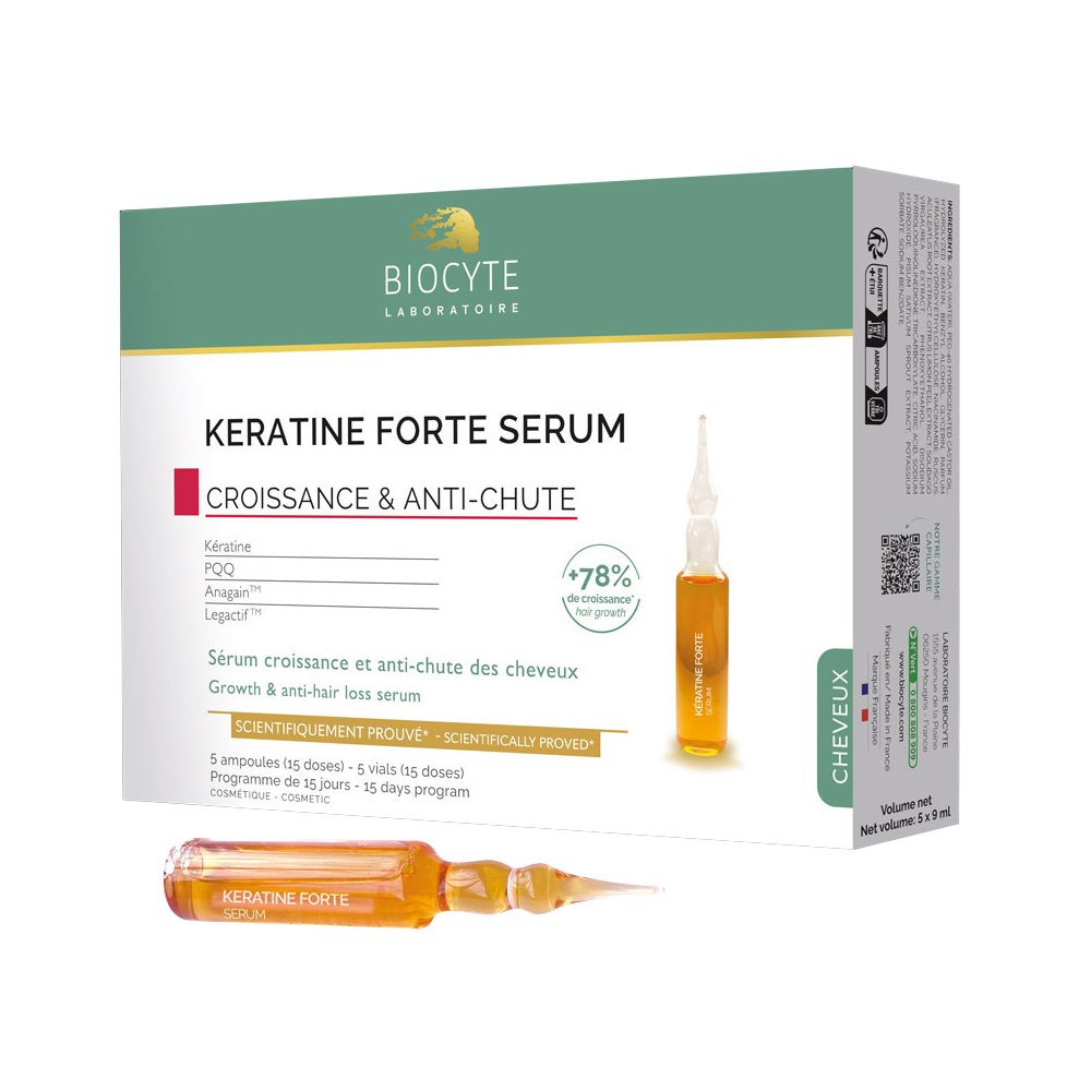 Сироватка проти випадіння волосся Biocyte Keratine Forte Serum Anti-Chute 5x9 мл - основне фото