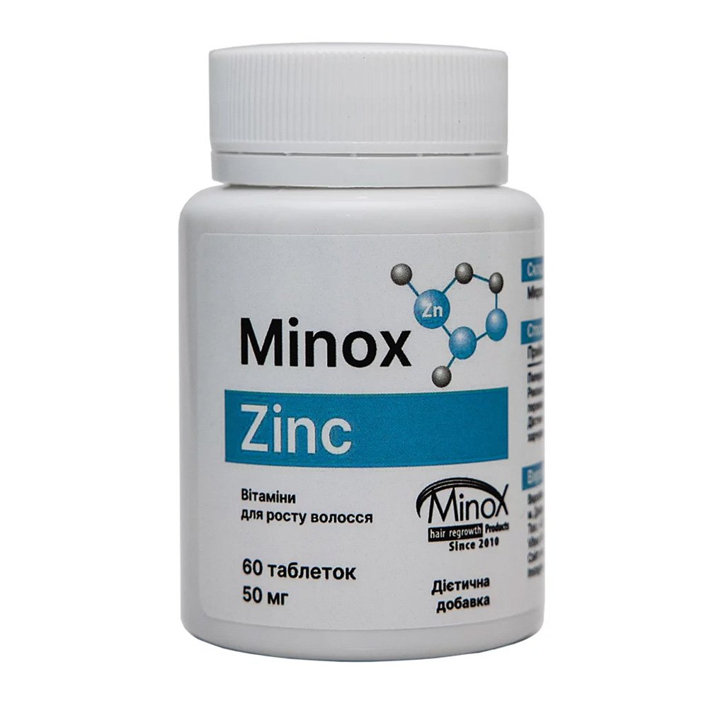 Вітаміни для росту волосся Minox Zinc 60 шт - основне фото