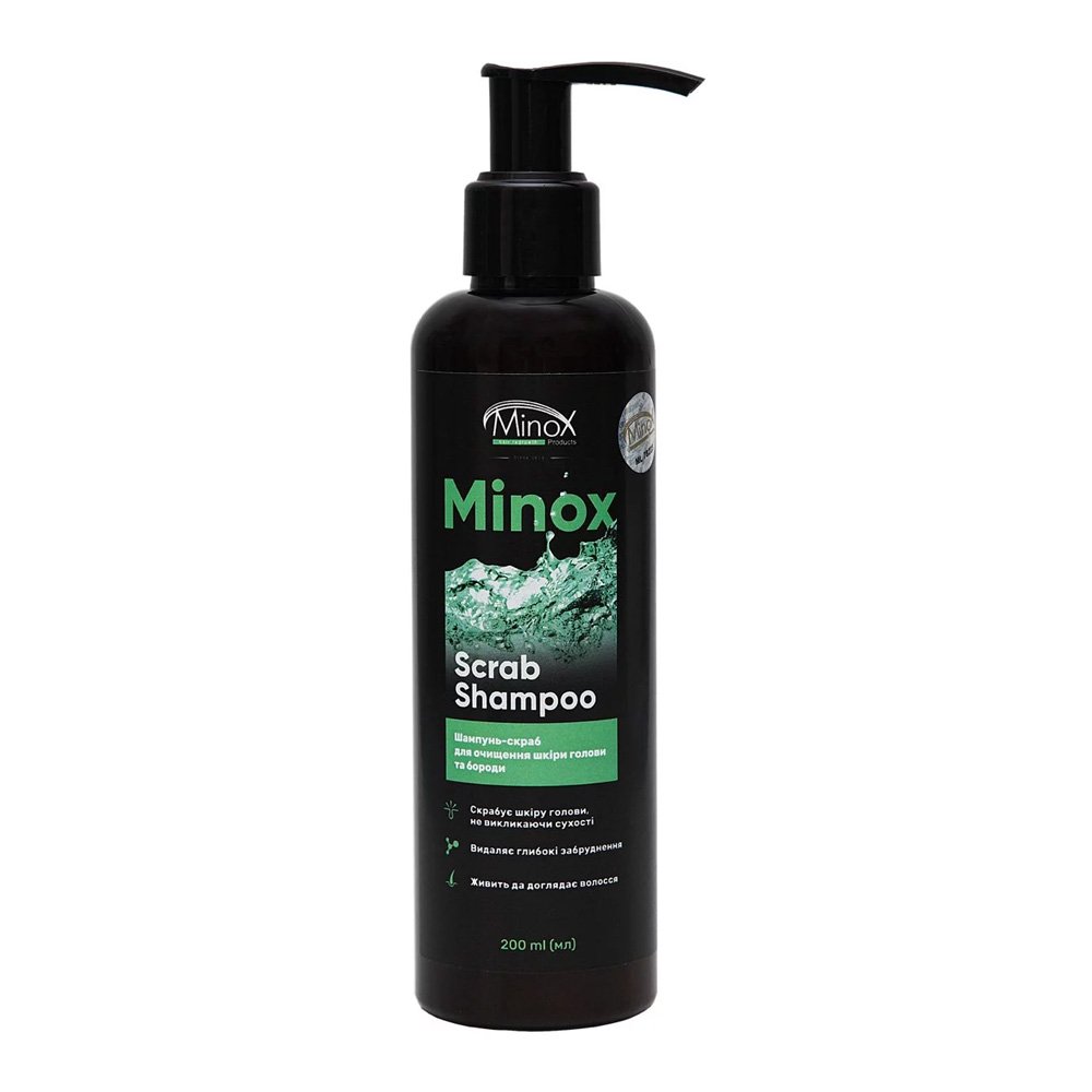 Шампунь-скраб для шкіри голови та бороди Minox Scrab Shampoo 200 мл - основне фото