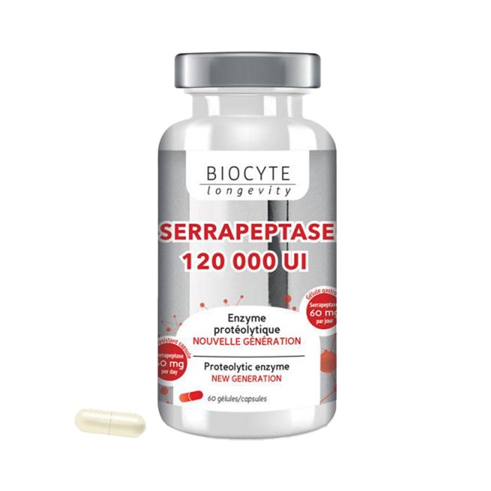 Харчова добавка проти набряків Biocyte Serrapeptase 60 шт - основне фото