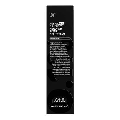 Нічний крем з ретиналем 0,1% Allies of Skin Retinal 0.1% & Peptides Repair Night Cream 20 мл - основне фото
