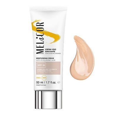 Тонирующий солнцезащитный крем для лица с гиалуроновой кислотой Melicor Moisturizing Cream Tinted SPF 50 50 мл - основное фото