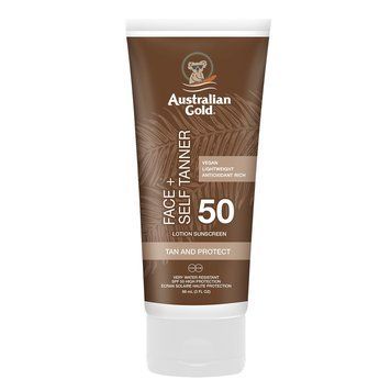 Сонцезахисний лосьйон з автозасмагою для обличчя Australian Gold Face + Self Tanner Lotion Sunscreen SPF 50 88 мл - основне фото