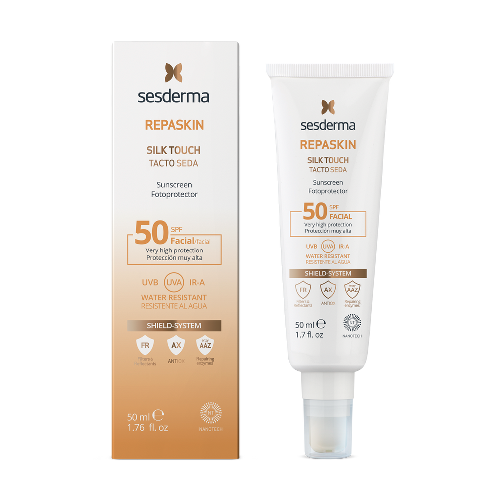 Солнцезащитный крем для лица SPF 50 Sesderma Repaskin Facial Fotoprotector Silk Touch SPF 50 50 мл - основное фото