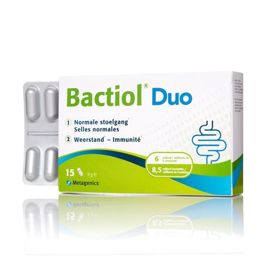 Диетическая добавка для улучшения работы ЖКТ Metagenics Bactiol Duo 15 капсул - основное фото