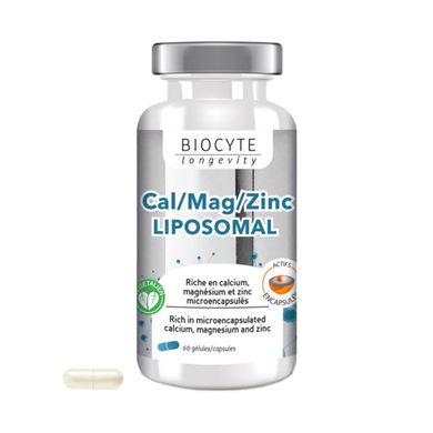 Ремінералізуюча харчова добавка Biocyte Cal/Mag/Zinc Liposomal 60 шт - основне фото