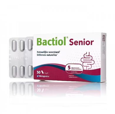 Дієтична добавка для здоров'я ШКТ, нервової та гормональної системи Metagenics Bactiol Senior 30 капсул - основне фото