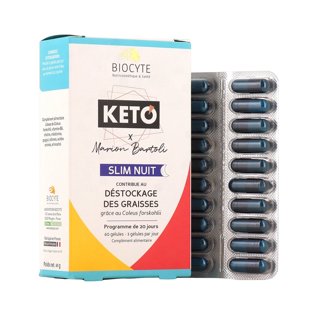 Нічна харчова добавка для зменшення жирових відкладень Biocyte Keto Slim Nuit 60 шт - основне фото