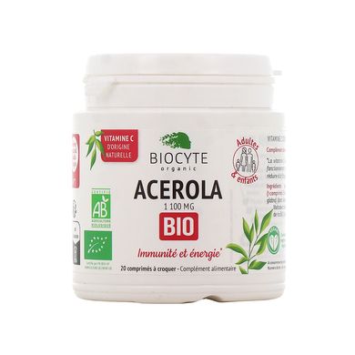 Харчова добавка для посилення імунної системи Biocyte Acerola Bio 20 шт - основне фото