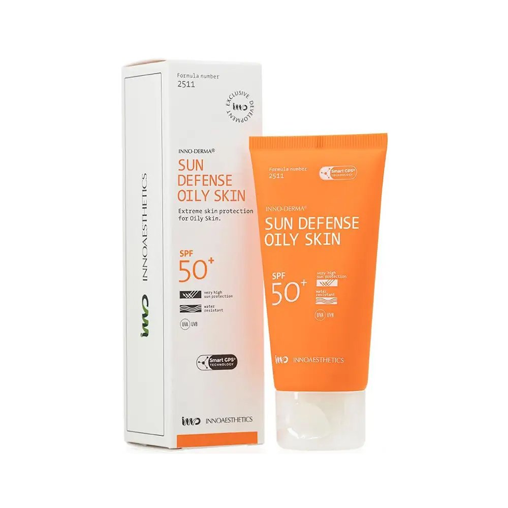Солнцезащитный крем для жирной кожи SPF 50+ INNOAESTHETICS INNO-DERMA Sun Defence UVP 50+ Oily Skin, 60 г - основное фото