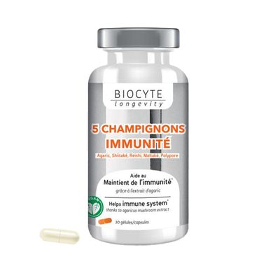 Харчова добавка для підвищення імунітету Biocyte 5 Champignons 30 шт - основне фото