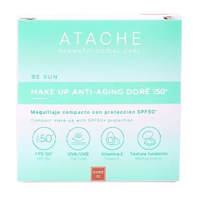 Антивозрастной солнцезащитный кушон Atache Be Sun Make Up Anti-Aging Dore SPF 50+ 12 г - основное фото