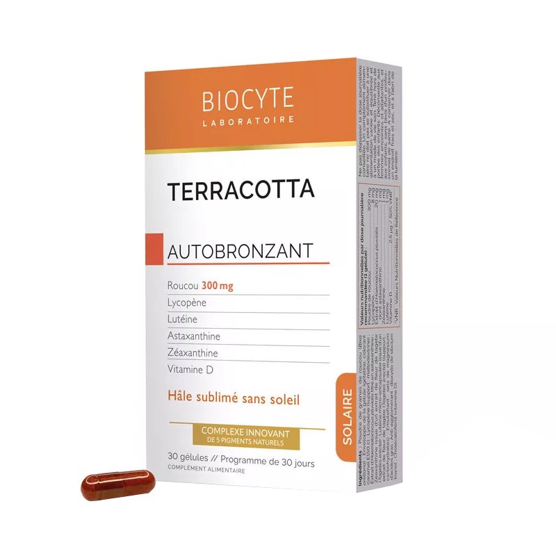 Харчова добавка для автозасмаги Biocyte Terracotta Cocktail Autobronzant 30 шт - основне фото
