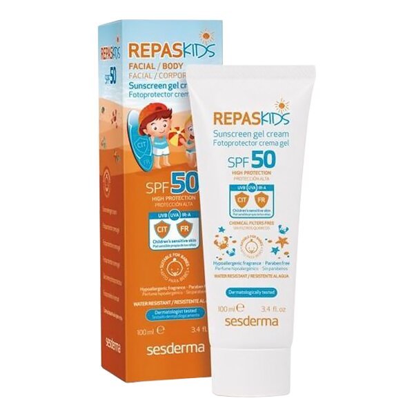 Дитячий сонцезахисний крем SPF 50 Sesderma Repaskin RepasKids Sunscreen Gel Cream SPF 50 100 мл - основне фото