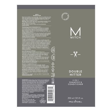 Чоловічий шампунь і кондиціонер 2 в 1 Paul Mitchell Mitch Double Hitter 2 in 1 Shampoo & Conditioner 250 мл - основне фото