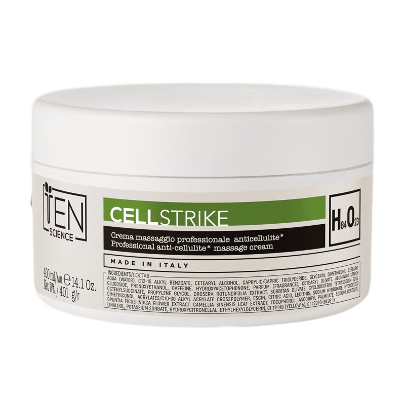 Антицеллюлитный профессиональный массажный крем Ten Science Cell Strike Anti-Cellulite Massage Cream 400 мл - основное фото