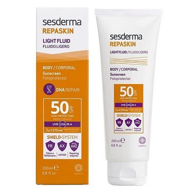 Сонцезахисний лосьйон для тіла SPF 50+ Sesderma Repaskin Light Fluid Body Sunscreen SPF 50+ 200 мл - основне фото