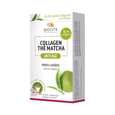 Харчова добавка для омолодження Biocyte Collagen Matcha Tea Anti-Aging Sticks 10 шт - основне фото