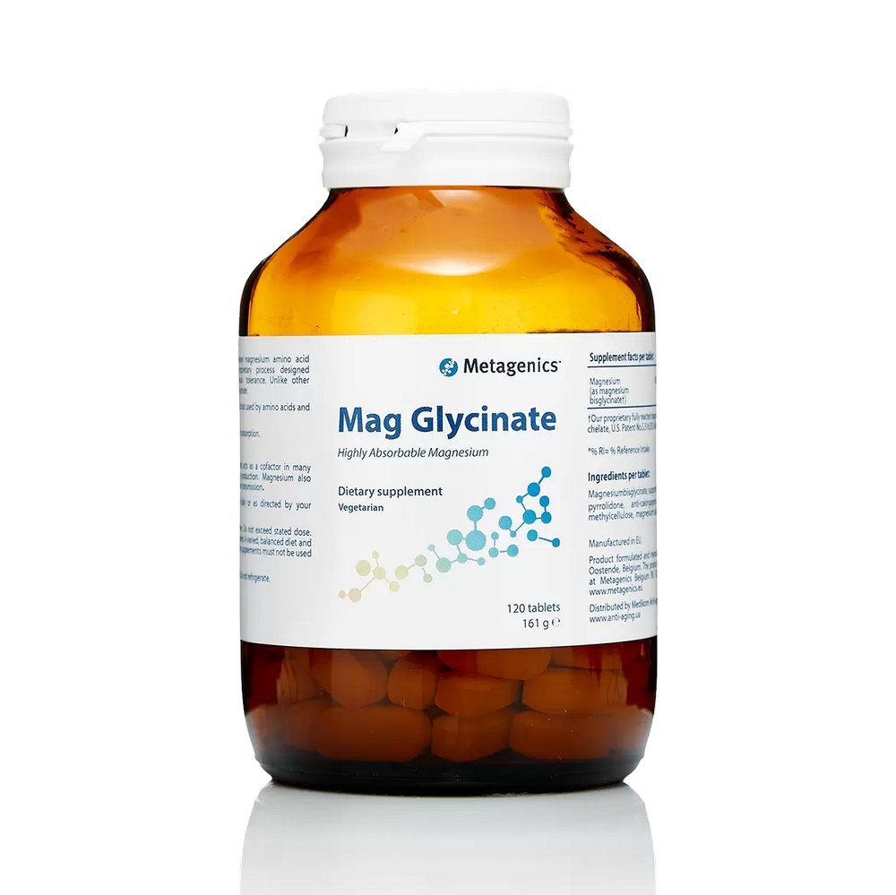 Диетическая добавка для профилактики и здоровья ЖКТ, нервной и гормональной систем Metagenics Mag Glycinate 120 шт - основное фото
